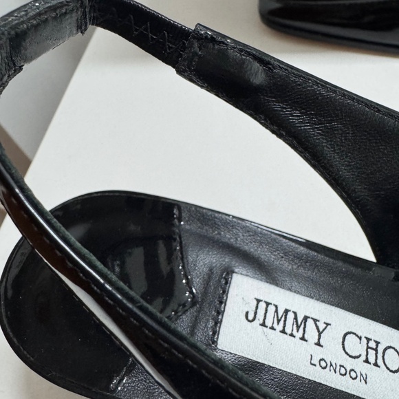 JIMMY CHOO - (New) Diamond Tilda Black Patent Slingback Loafers - NEW - Picture 14 of 16